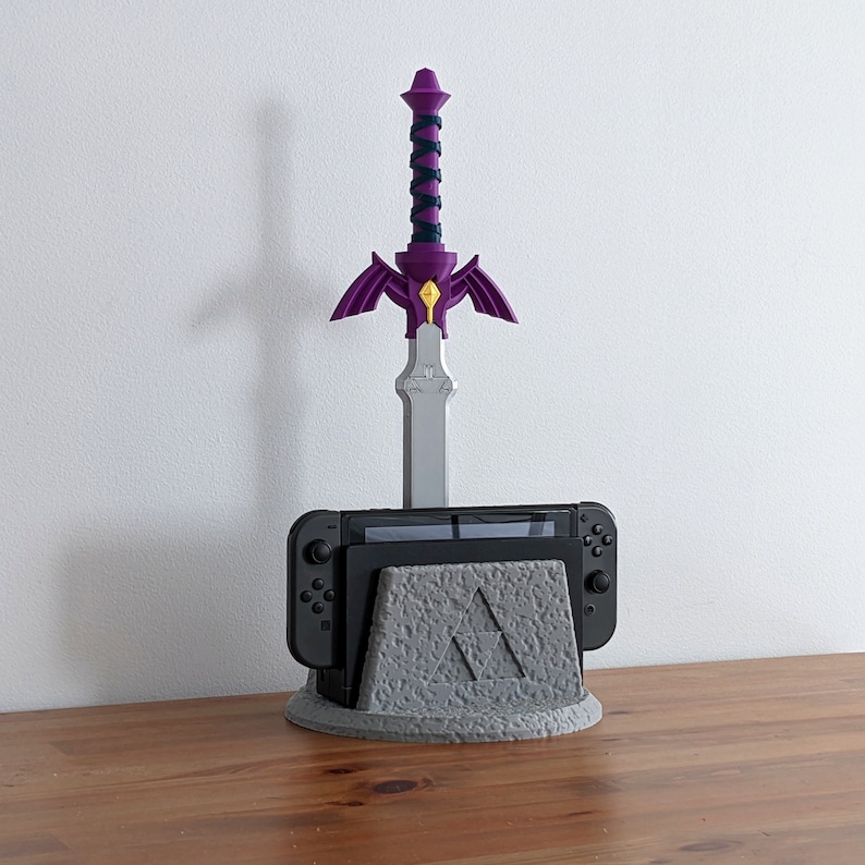 Zelda Master Sword Dock for Switch & Switch 2 | Tears of the Kingdom Gaming Decor | 3D Printed Stand Organizer Gift image 7