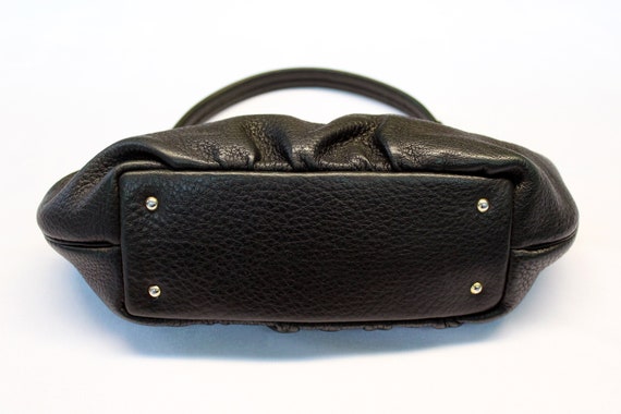 Vintage black leather bag Black purce bag Leather… - image 6