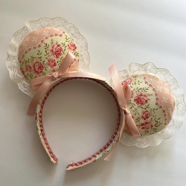 Pink Lace Coquette Minnie Ears