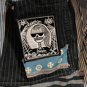 Patch &quot;SkeletonSteph&quot; patch punk, libertà, anarchia, goth, morte, musica, accessori, festa, amore, costume, cartone animato, Venezia, spiaggia di Venezia