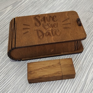 Wooden usb Flash Drive, Stick Engraved, Wedding Photo Personalized usb Box, With usb Flash Drive Size 8GB, 16GB, 32GB, Walnut usb Box Maple