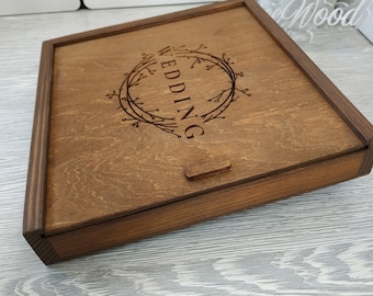 Personalized Wooden Wedding Photo Box: Keepsake Storage (4x6, 5x7, 6x8)
