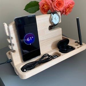 Custom Wooden Docking Station with Wireless Charging