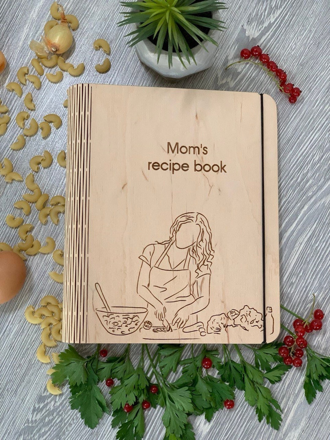 Personalized Wood Recipe Book: Engraved Family Cookbook Binder - Etsy