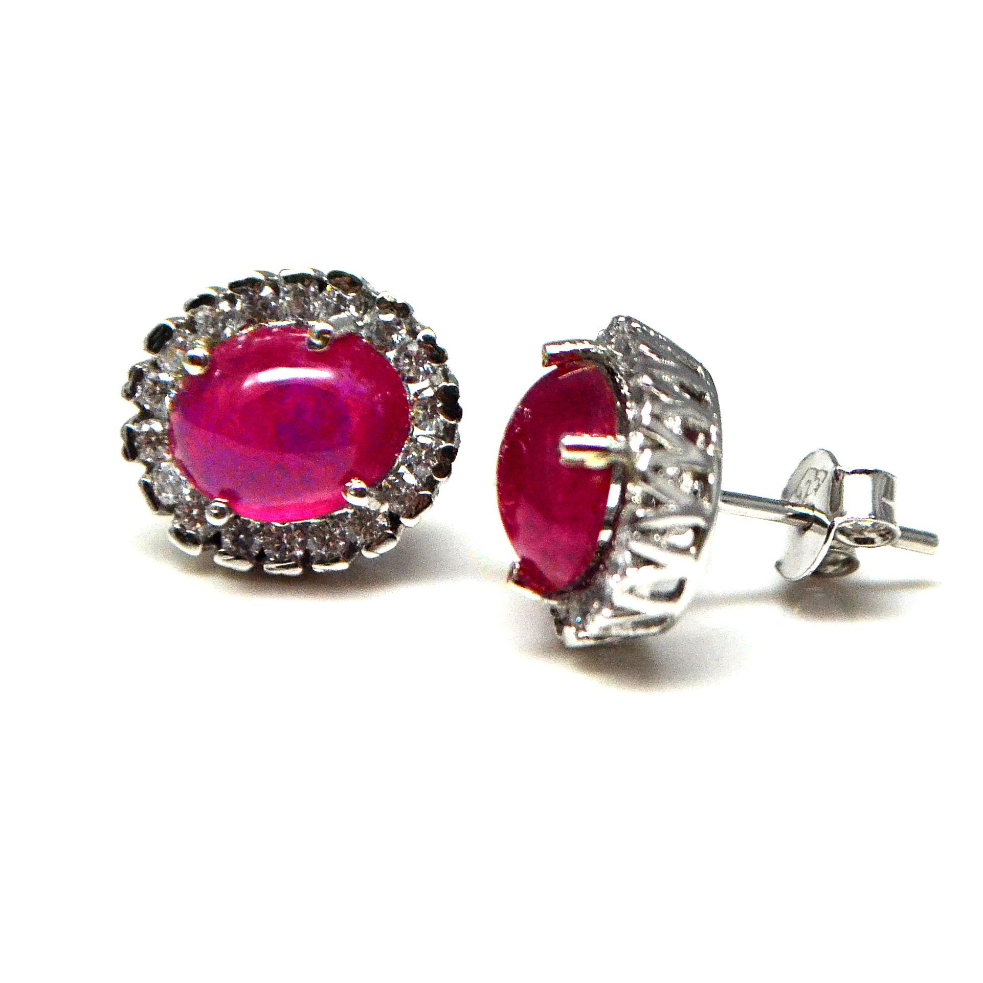 Natural RUBY STUDS EARRINGS in 925 Sterling Silver American | Etsy