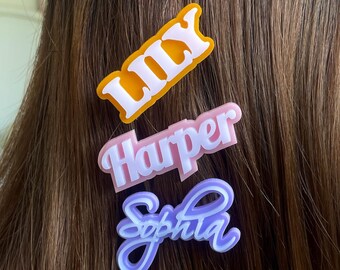 Benutzerdefinierte Namen Haarspange - Namen Haarspange - Alligator Clip - Mädchen Haarspange - Geburtstagsgeschenk - Weihnachtsgeschenk - Prinzessin Haarspange