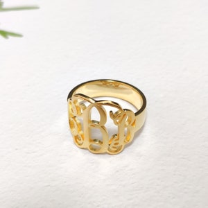 Monogram Ring, Gold Monogram Ring, Personalized Initial Ring, Name Initial Ring, Custom Initial Ring, Monogram Initial Ring, Ring For Women