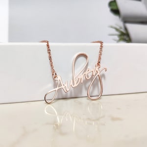 Custom Necklace, Name Necklace, Mother's Day Gift, Rose Gold Name Necklace, Personalized Necklace, Birthday Gift, Handmade Necklace, Present