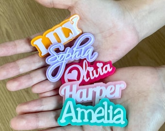 Personalisierte Name Haarspange Niedlich - Name Krokodilklemme - Benutzerdefinierte Haarspange - Mädchen Haarspange - Weihnachtsgeschenk - Prinzessin Haarspange