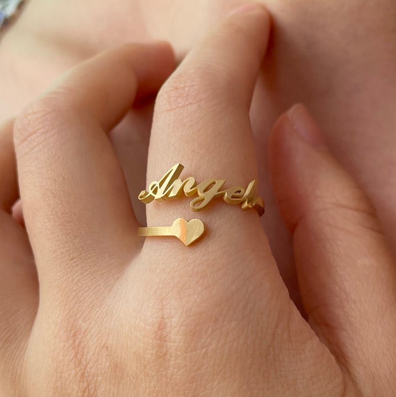 Personalized Double Wrap Names Ring in Sterling Silver or Solid Gold,  Couples Name Ring, Kids Names in Yellow Gold, Rose Gold or White Gold - Etsy