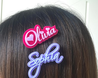 Benutzerdefinierte Haarspange - Name Haarspange Süßes Mädchen - Name Alligator Clip - Mädchen Haarspange - Weihnachtsgeschenk - Geburtstagsgeschenk