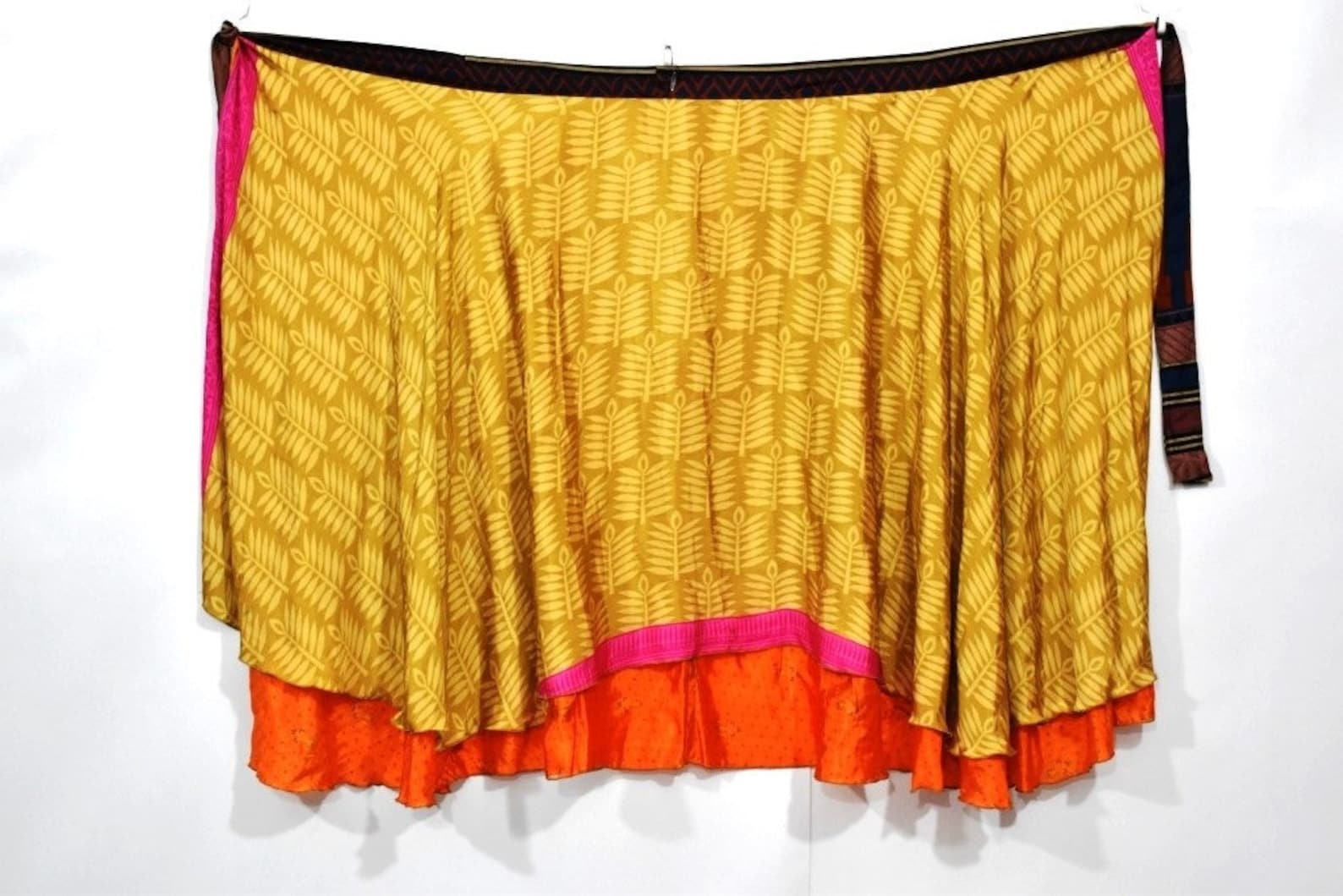 Bohemian Long Silk Sari Skirt Reversible Art Silk Sari Wrap Etsy