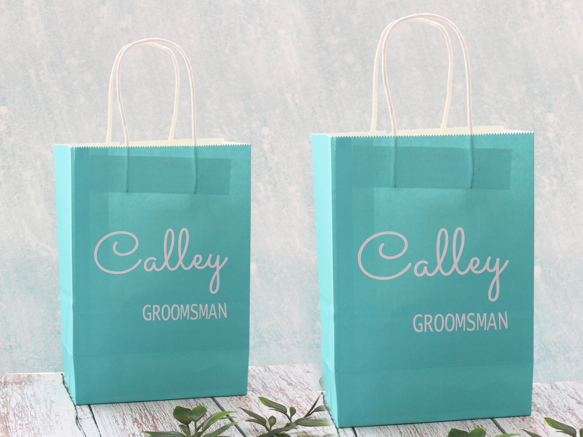 Blue paper gift bags Name gift bag custom gift bags Etsy