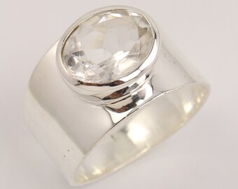 Clear Quartz Wedding Ring - Etsy