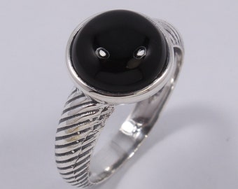 Bague faite main en onyx noir, bijoux d'Halloween, bague cool, bague tendance, bague créative, bague d'Halloween, cadeau pour elle/lui