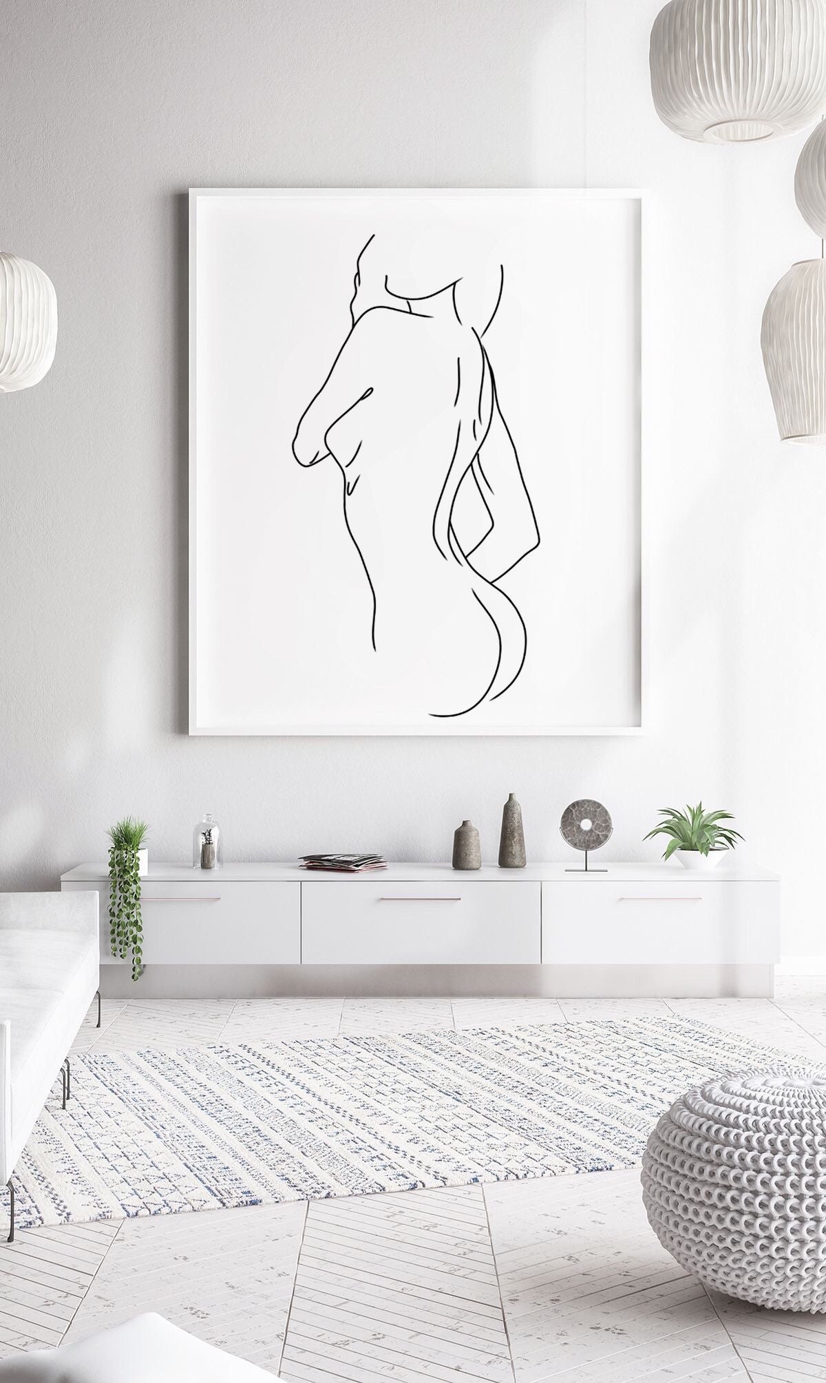 Printable Abstract Nude Art Women Minimalism Female Sensual | Etsy