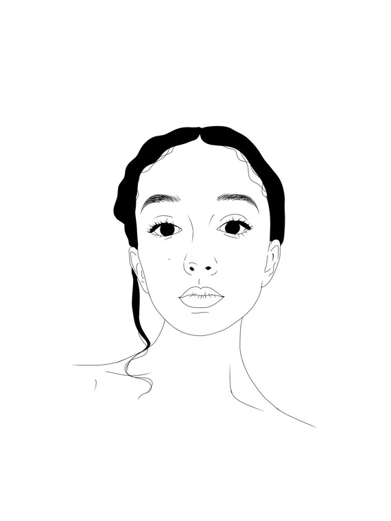 4 Person Digital Custom Portrait Drawing Minimalism Linework Sketch From Photo
