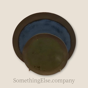 Plate, decorative plate, wall plate, set of 2 handmade ceramics, Handmade Ceramic Diameter approx. 27 cm and approx. 20 cm