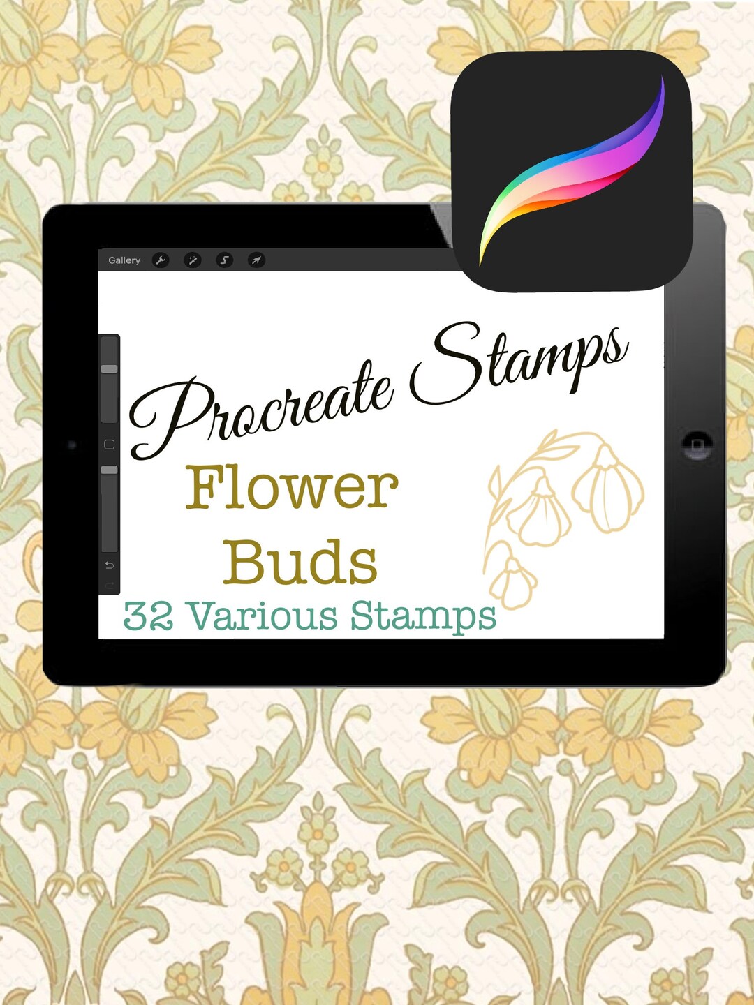 Flower Bud Procreate Stamp Brushes - Etsy