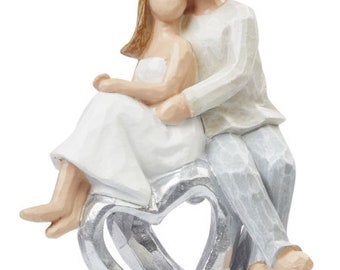 Deko-Figur Tortenfigur "Paar auf Herzen" Hochzeit 8,5 cm