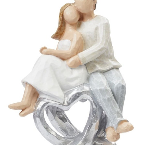 Deko-Figur Tortenfigur "Paar auf Herzen" Hochzeit 8,5 cm