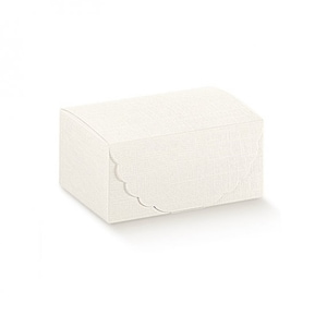 6 Kartonagen Schachteln mit Deckel Pralinenschachtel naturweiß Hochzeit