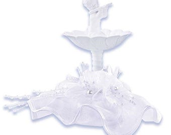 Decorative figure, cake topper, angel in a fountain, christening WC-450