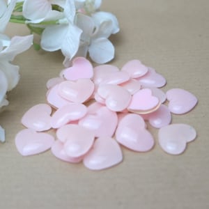 50 decorative hearts pink wedding baptism