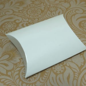 6 Kartonagen Schachtel "Kissen" weiß glänzend Hochzeit Kommunion Konfirmation Taufe