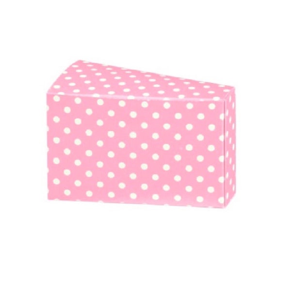 10 x Kartonage Schachtel "Tortenstück" pink Punkte weiß