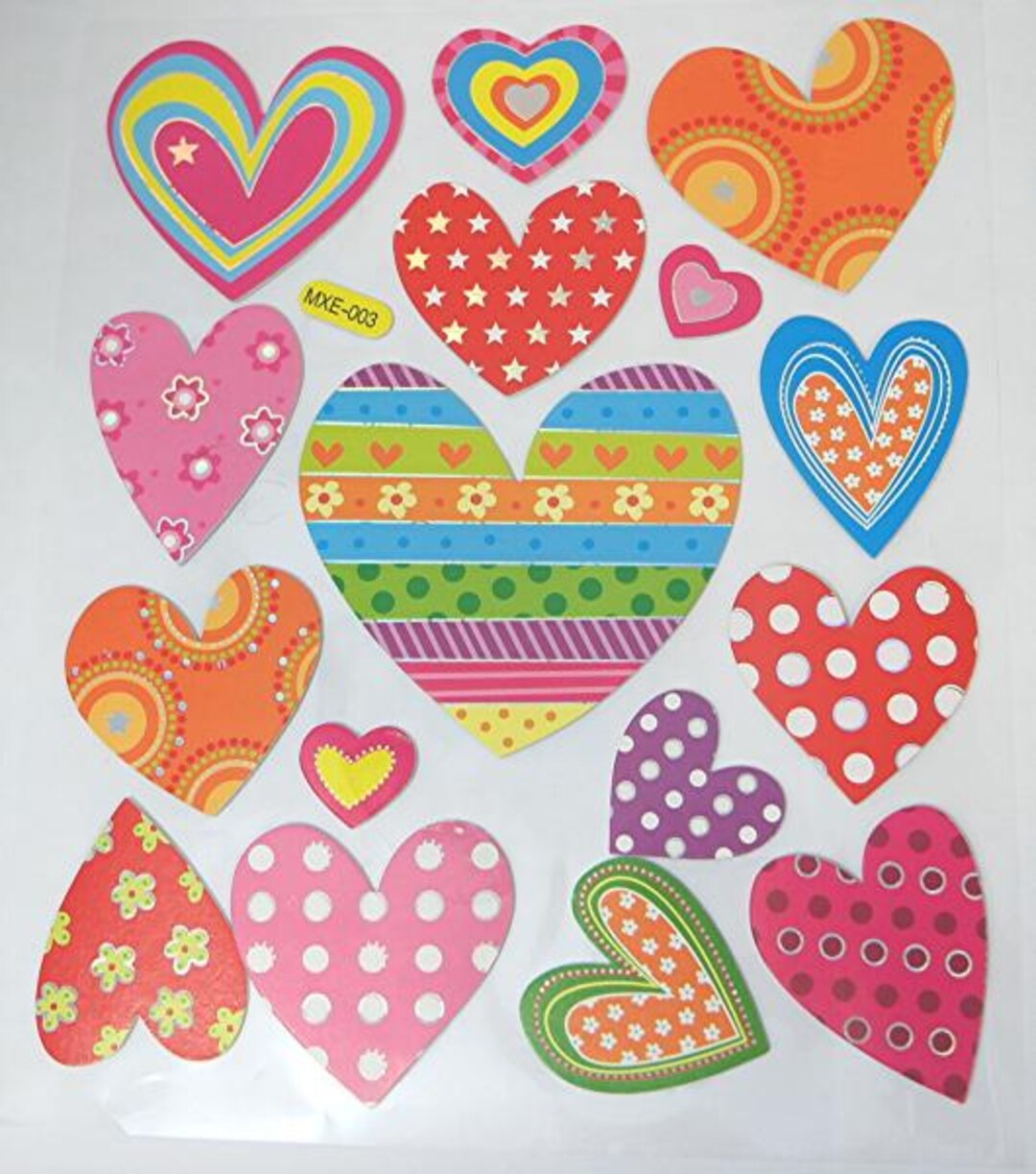 Sticker 2D Sticker XL Colorful Hearts II Hobbyfun - Etsy