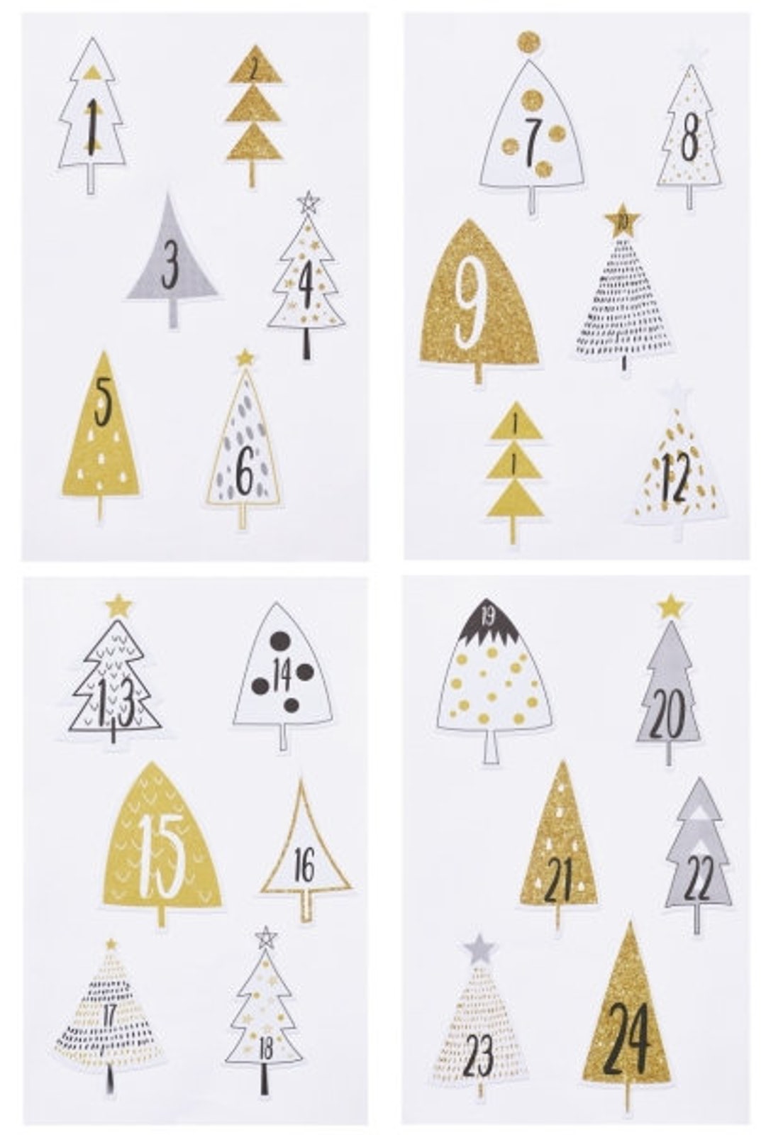 24 Advent Numbers Sticker Numbers Tree Advent Calendar - Etsy