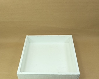 Deko-Tablett Holztablett quadratisch 20 cm weiß
