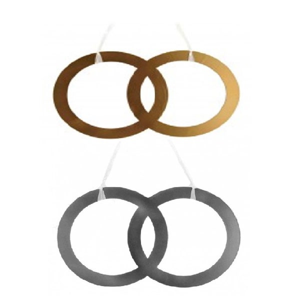 Deko-Ringe Doppelring Türdeko wahlweise silber- oder goldfarben Hochzeit