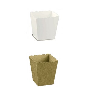4 x Vase Kartonage snackbox Poppkornschachtel weiß oder natur