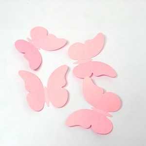 24 Schmetterlinge 75 mm aus Bastelkarton rosa