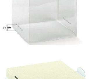 Geschenkschachtel Box transparent mit Boden 180 x 180 x 200 mm 14575-14573
