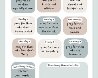 Divine Mercy Novena Checklist
