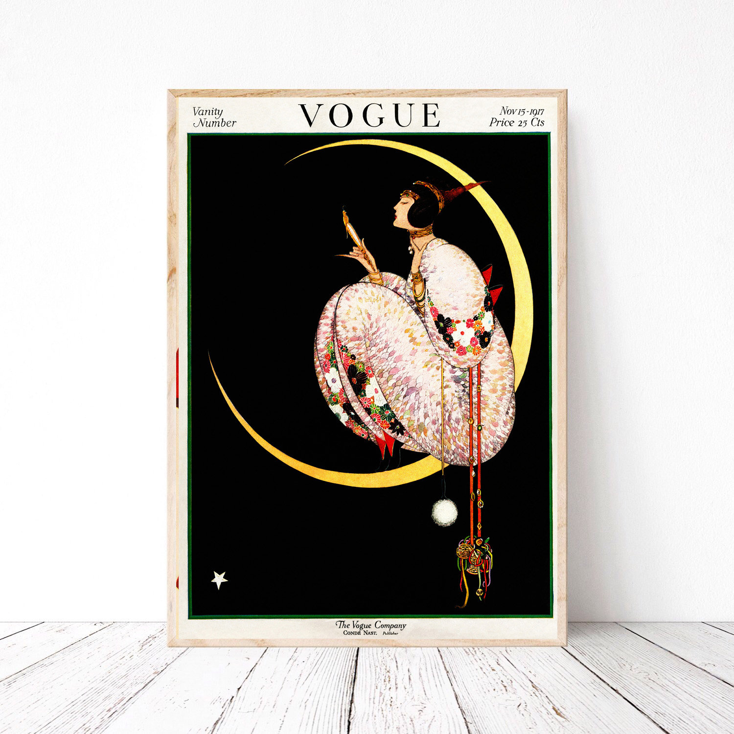 Vintage vogue cover magazine print Vogue wall art Fashion Etsy