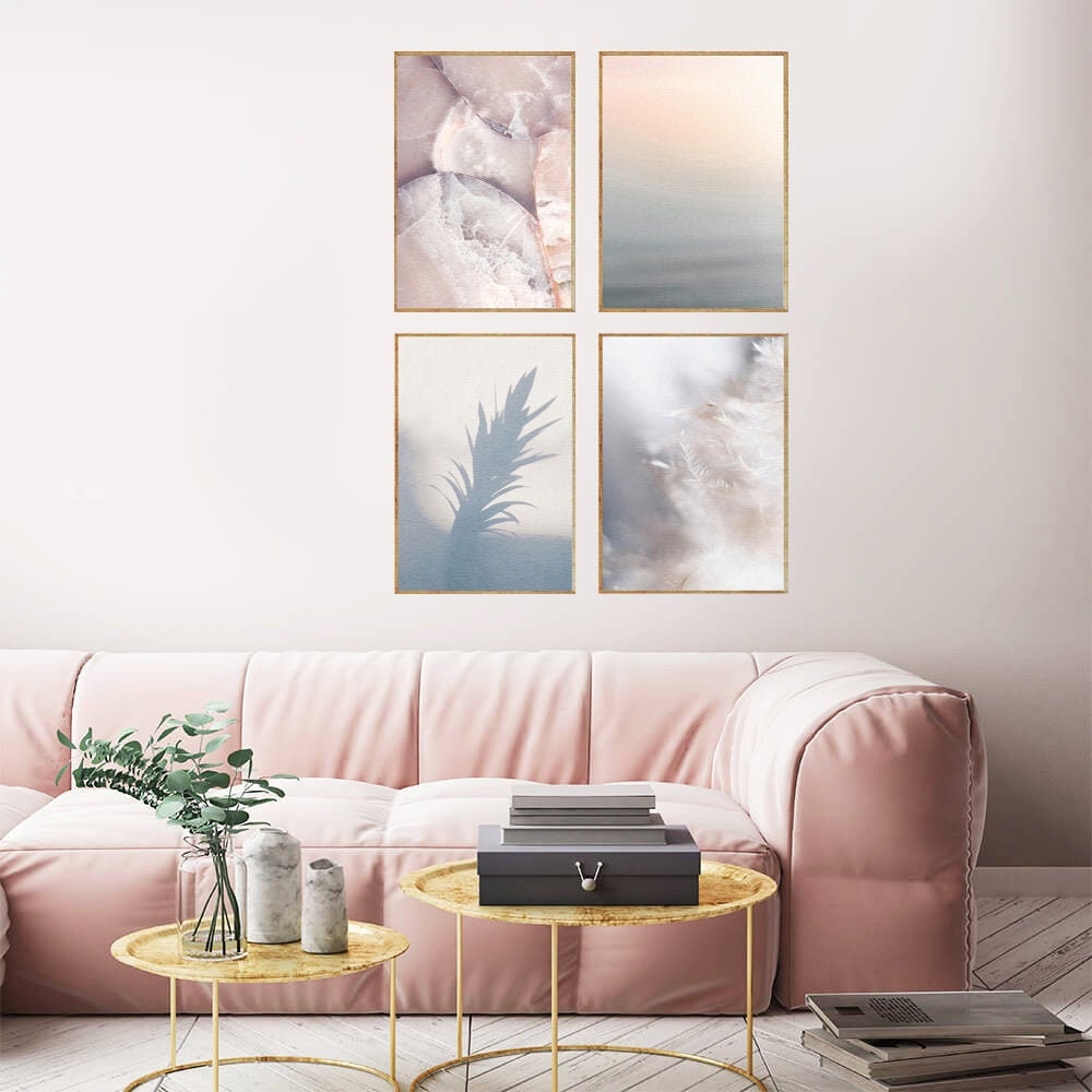 Pastel printable wall art set of 4 prints Gallery wall set Etsy
