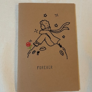 Notebook notebook Little prince hand embroidered, personalized diary - Friendship