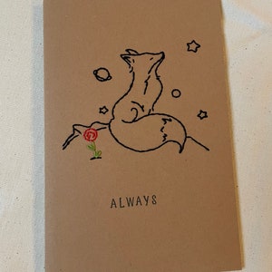Notebook notebook Little prince hand embroidered, personalized diary - Friendship