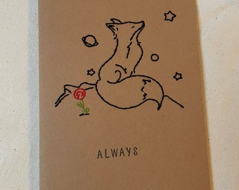 Notebook notebook Little prince hand embroidered, personalized diary - Friendship