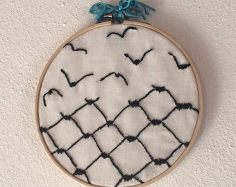 Get free hand embroidered frame; embroidered hoop, framework