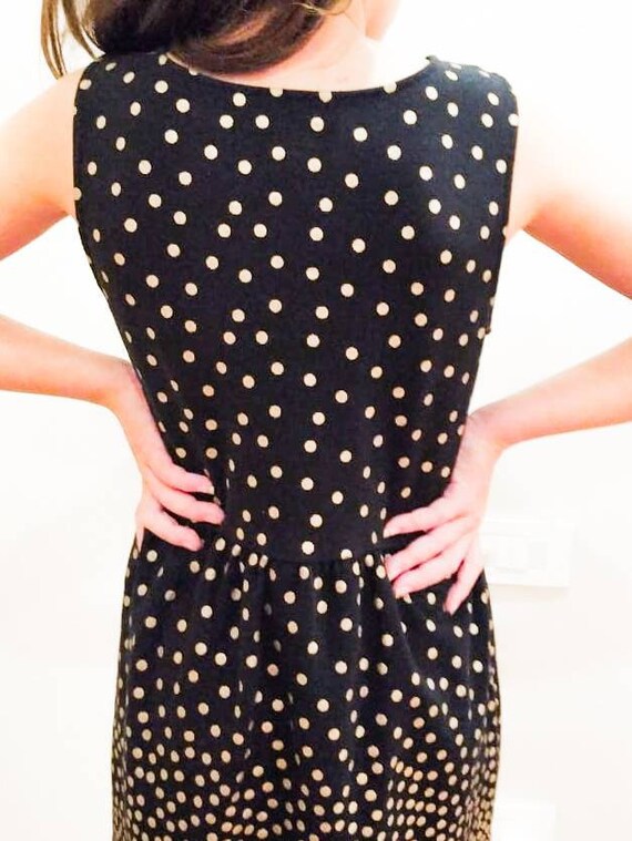 black and gold polka dot dress