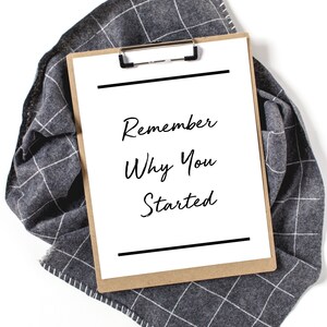 Remember Why You Started - INSTANT DOWNLOAD, wall art, printable art, inspirational art, motivational art, entrepreneur printable,  art