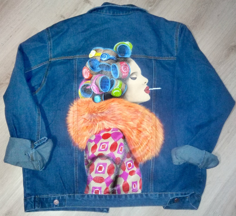Custom Painted Denim Jacket Art Etsy