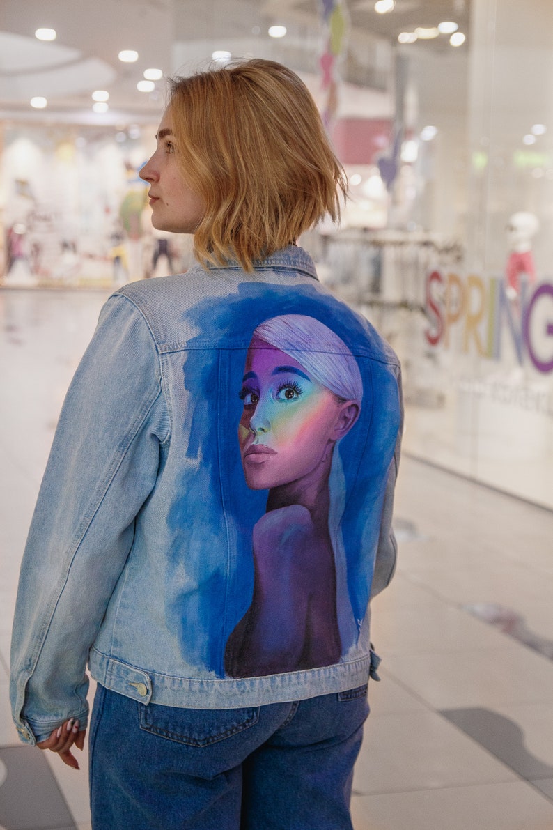 Custom Ariana Grande jacket hand painted denim jacket | Etsy