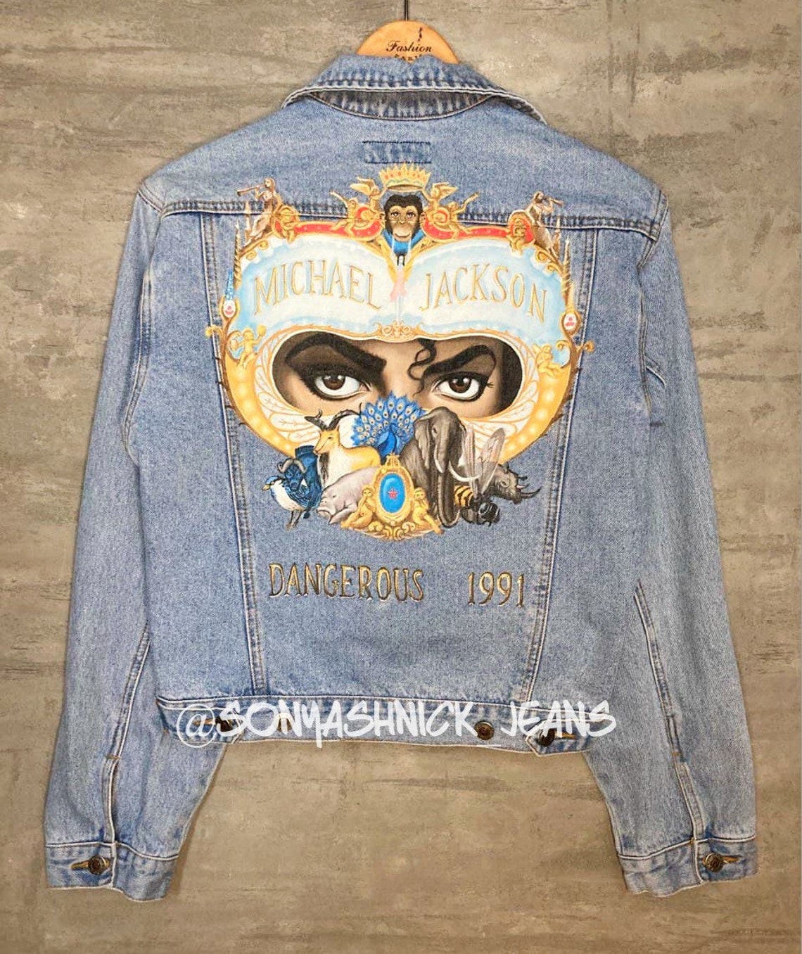 Hand painted Michael Jackson denim jacket Etsy
