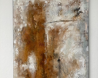 Wabi Sabi Abstract Canvas Art, Textured Industrial Wall Decor, housewarming gift.